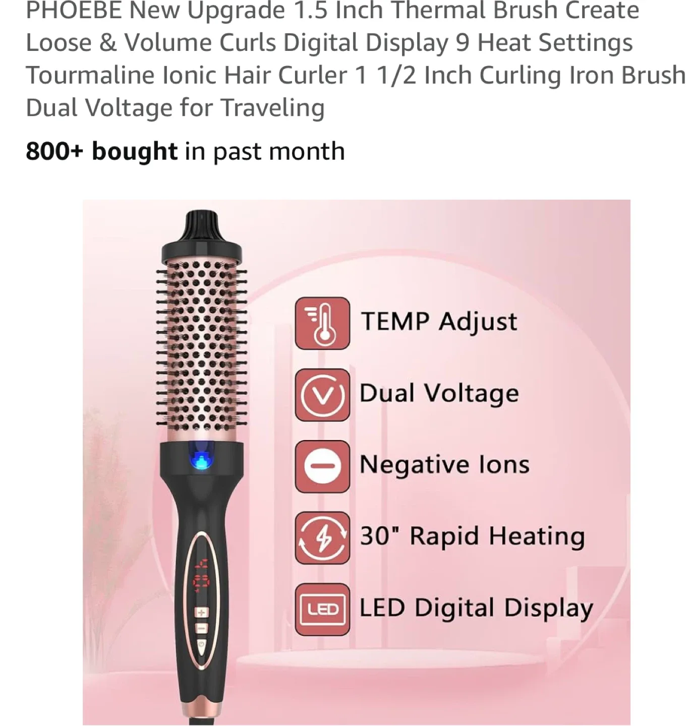 PHOEBE 1.5 Inch Thermal Hair Brush image indicator(2)