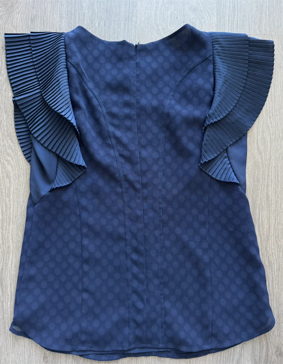 JJ JIGOTT Navy Blue Ruffle Blouse - photo 2