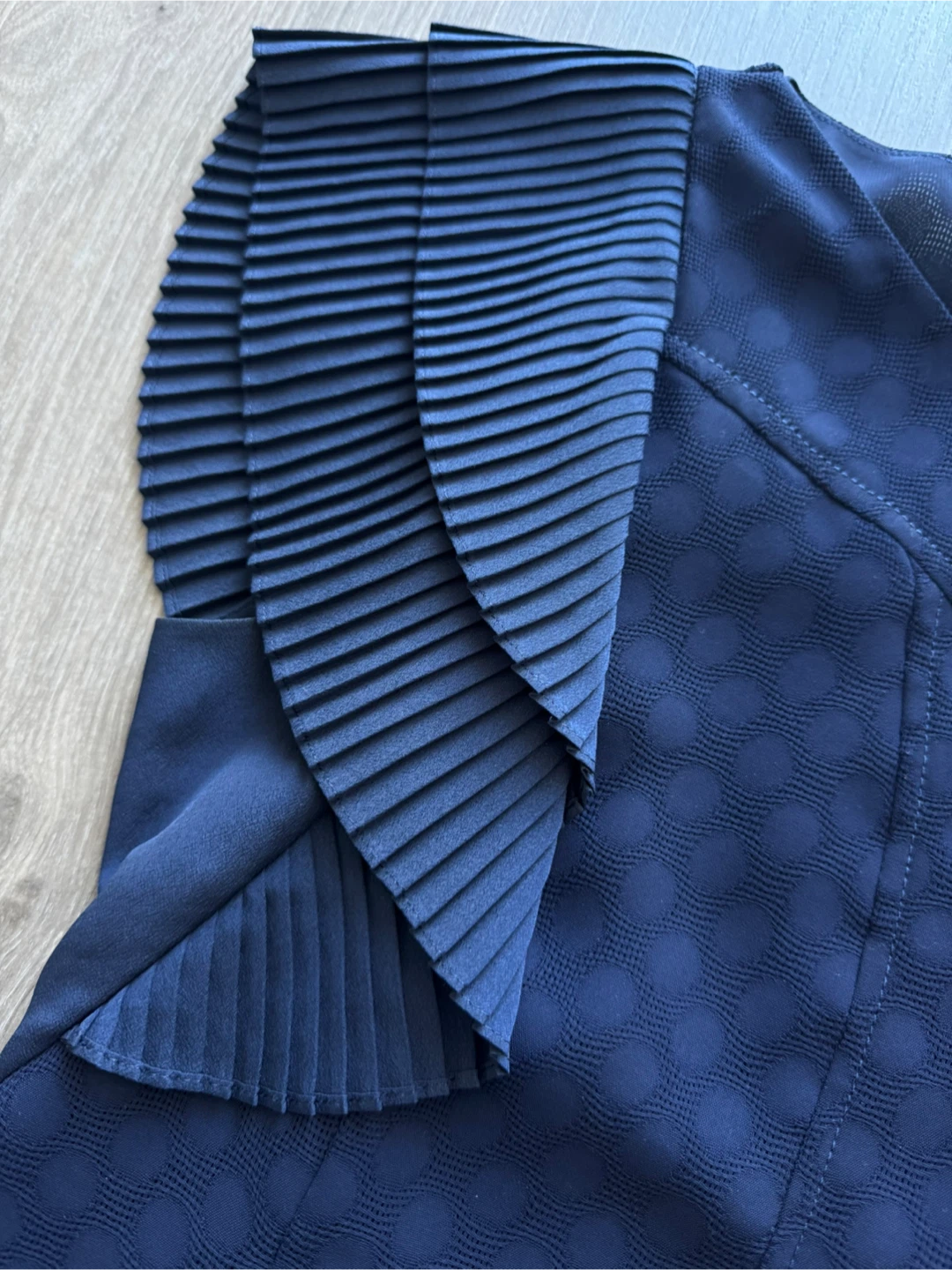 JJ JIGOTT Navy Blue Ruffle Blouse - photo 3