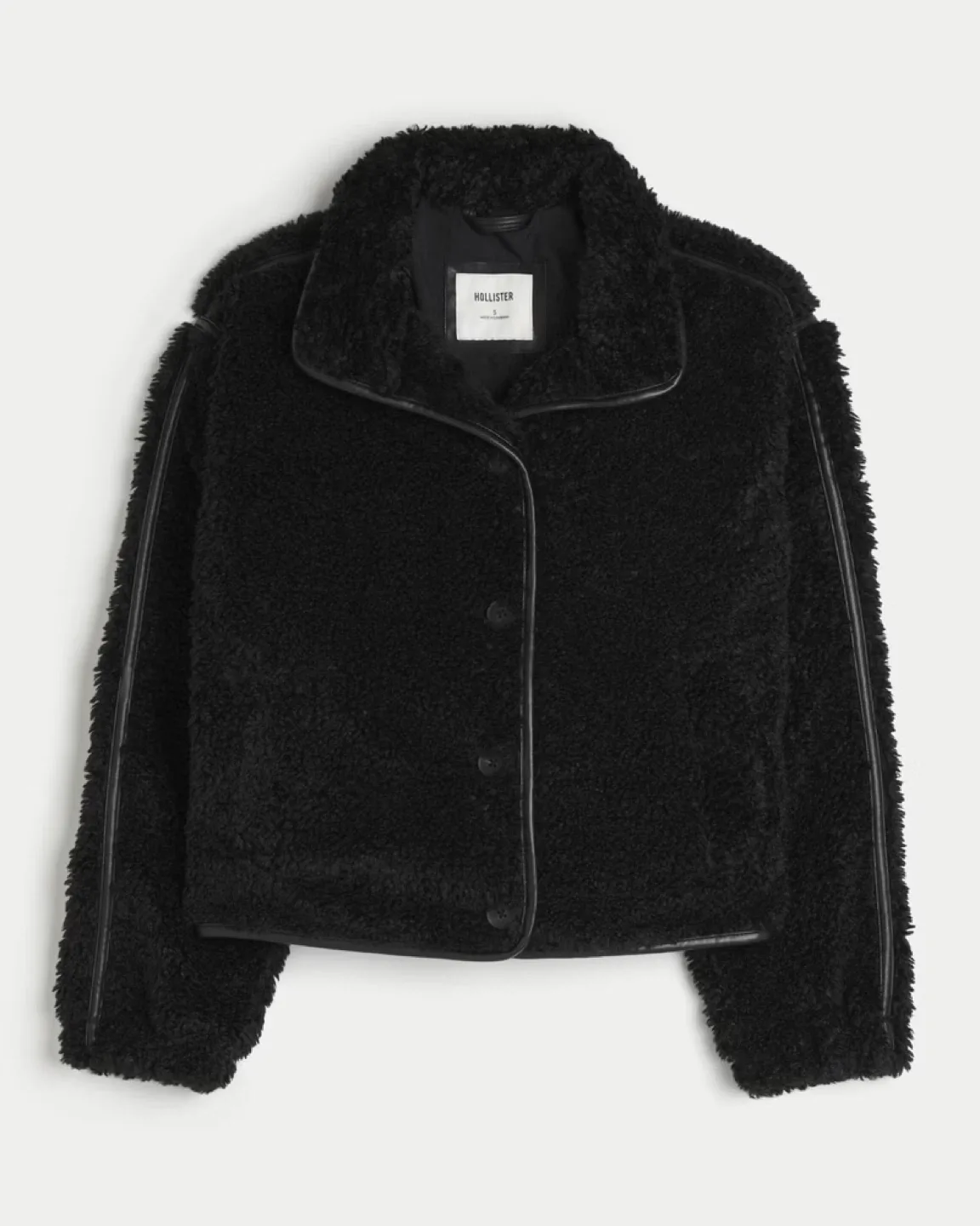 Hollister black fall Sherpa jacket size XS/s image indicator(4)