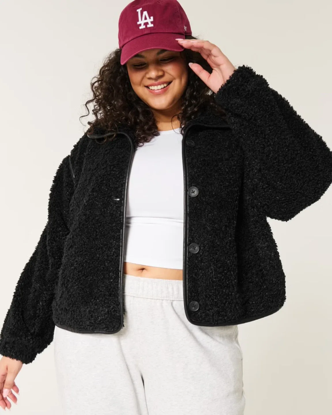 Hollister black fall Sherpa jacket size XS/s thumbnail