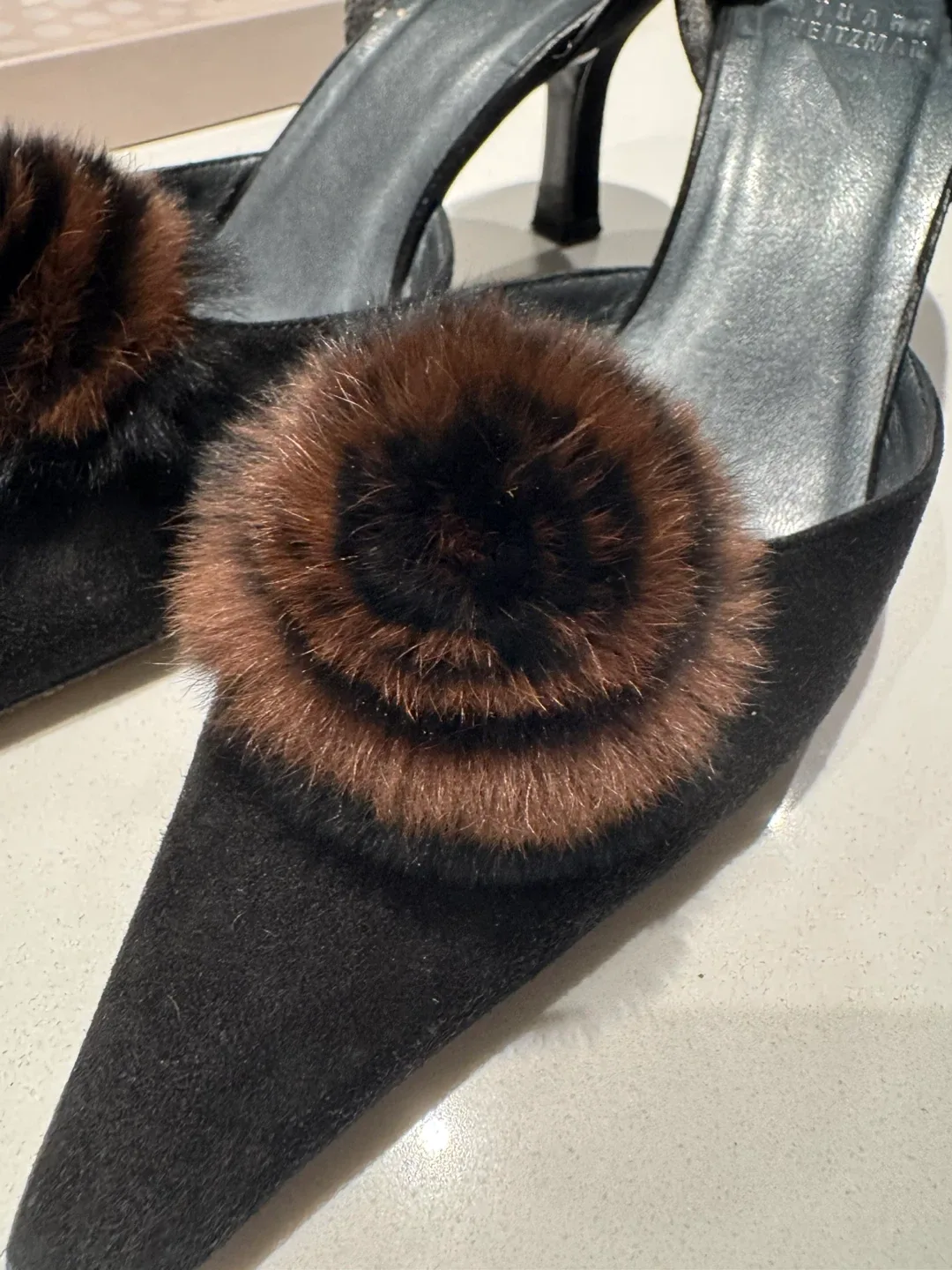Stuart Weitzman Black Suede Heels - Size 6 image indicator(3)