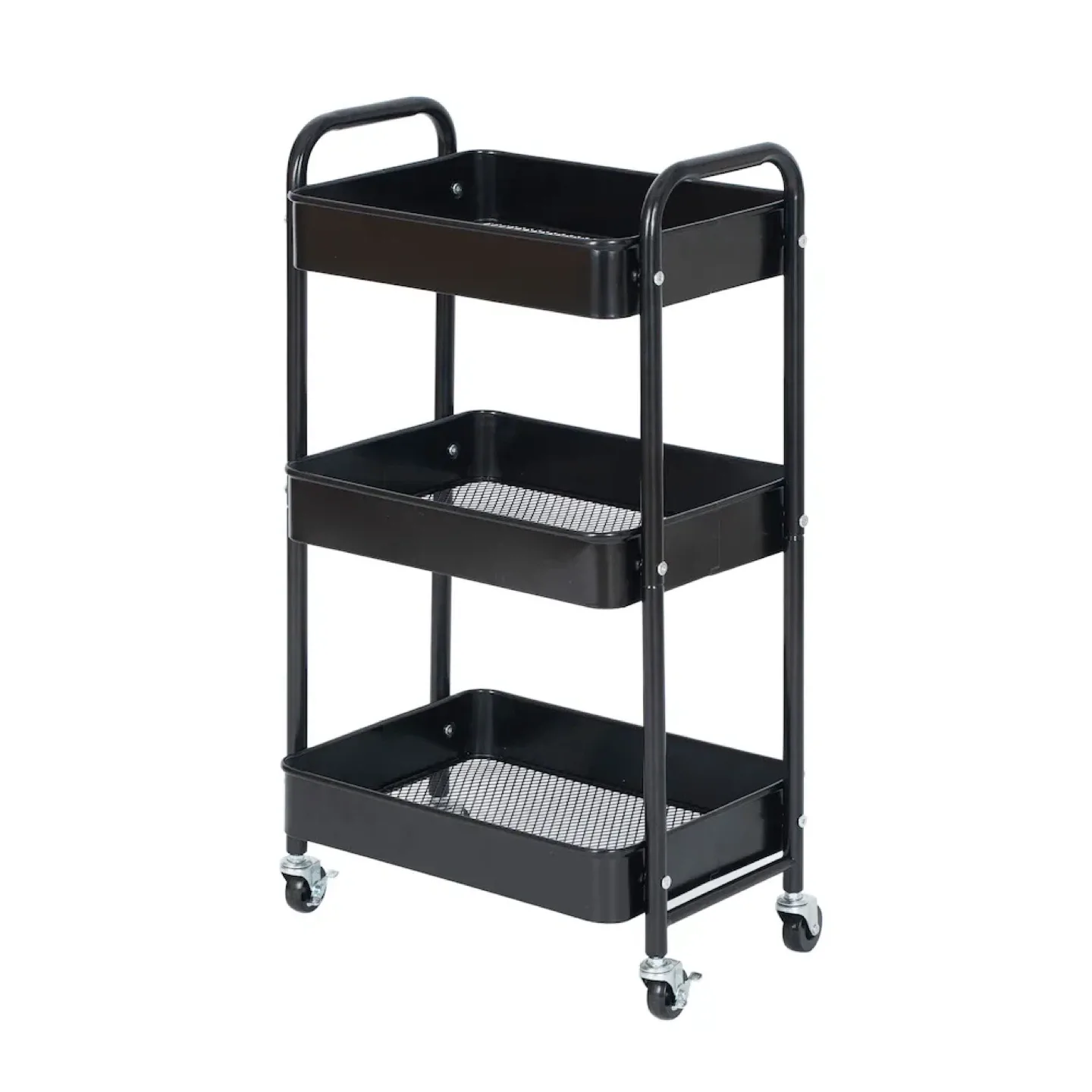 Black 3-Tier Rolling Cart thumbnail