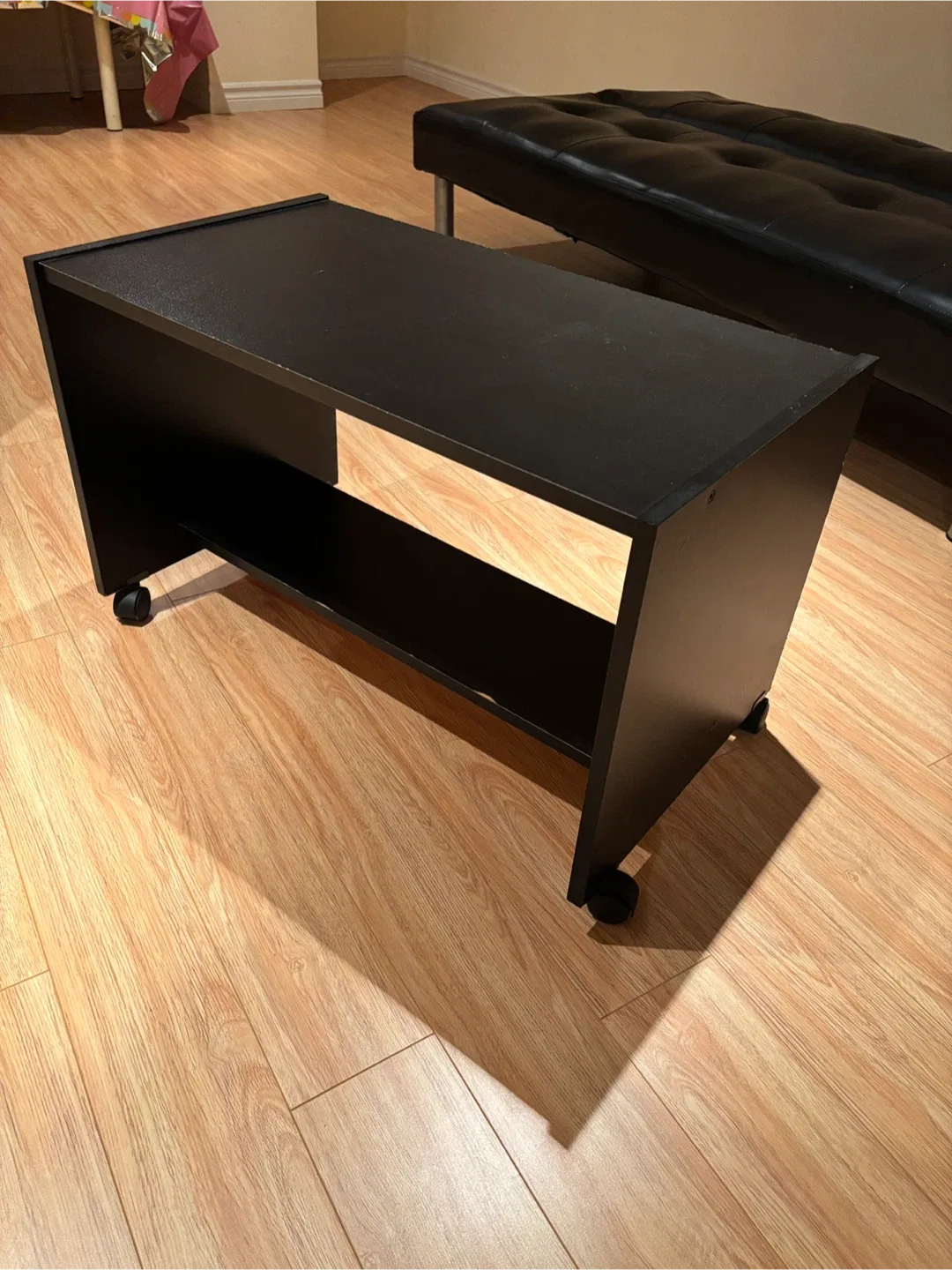 Black Rolling Side Table thumbnail