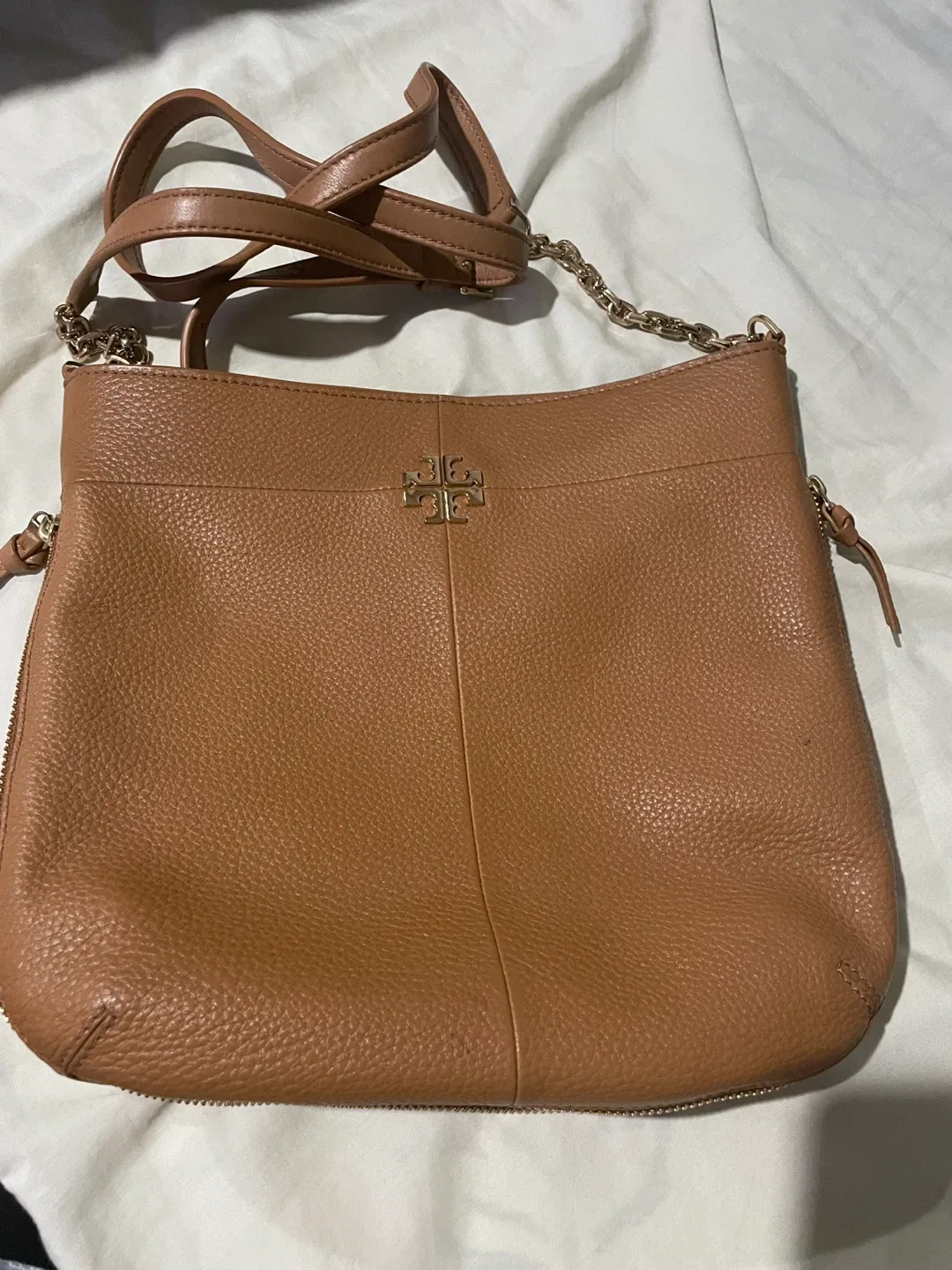 AUTHENTIC Tory Burch Leather Shoulder Bag - Brown thumbnail