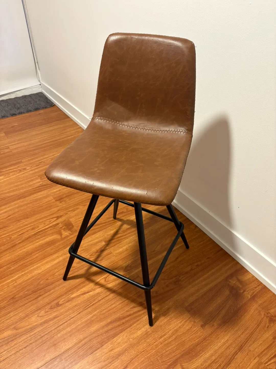 Brown Faux Leather Bar Stool thumbnail