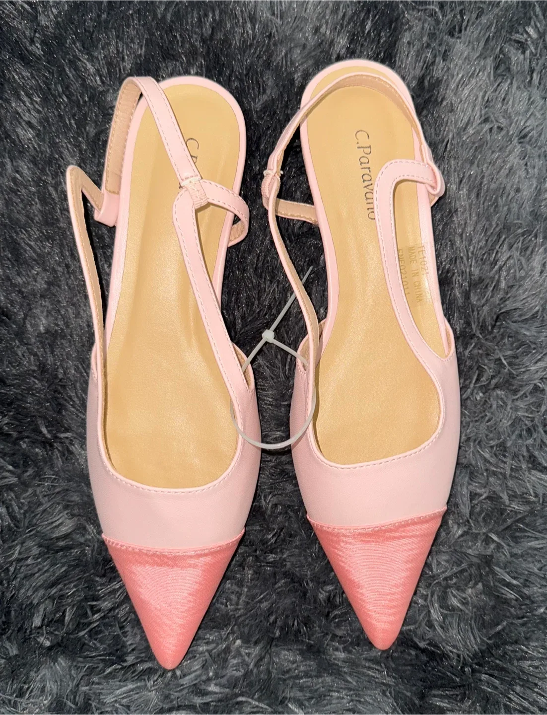 C.Paravano Pink Slingback Flats - Size 8 thumbnail