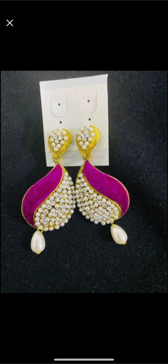 Fashion Earrings - Purple & Gold