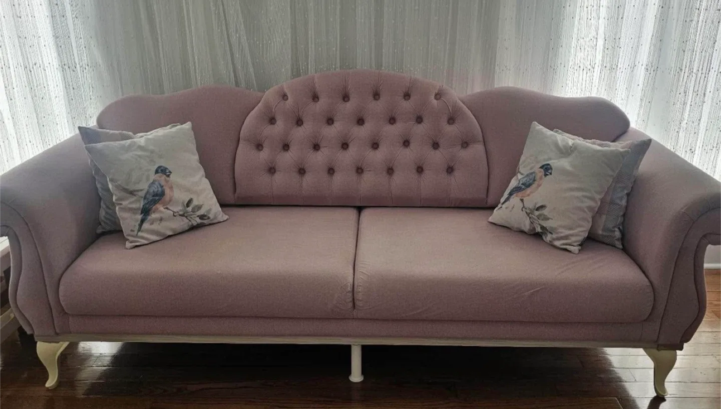 Grey Tufted Sofa & Armchair Set image indicator(2)