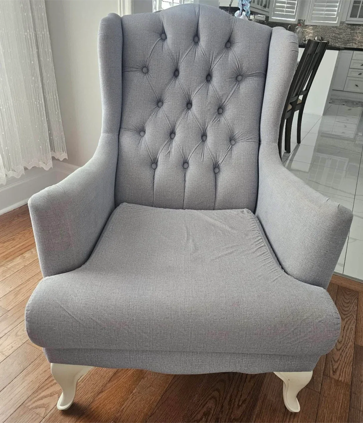 Grey Tufted Sofa & Armchair Set image indicator(3)