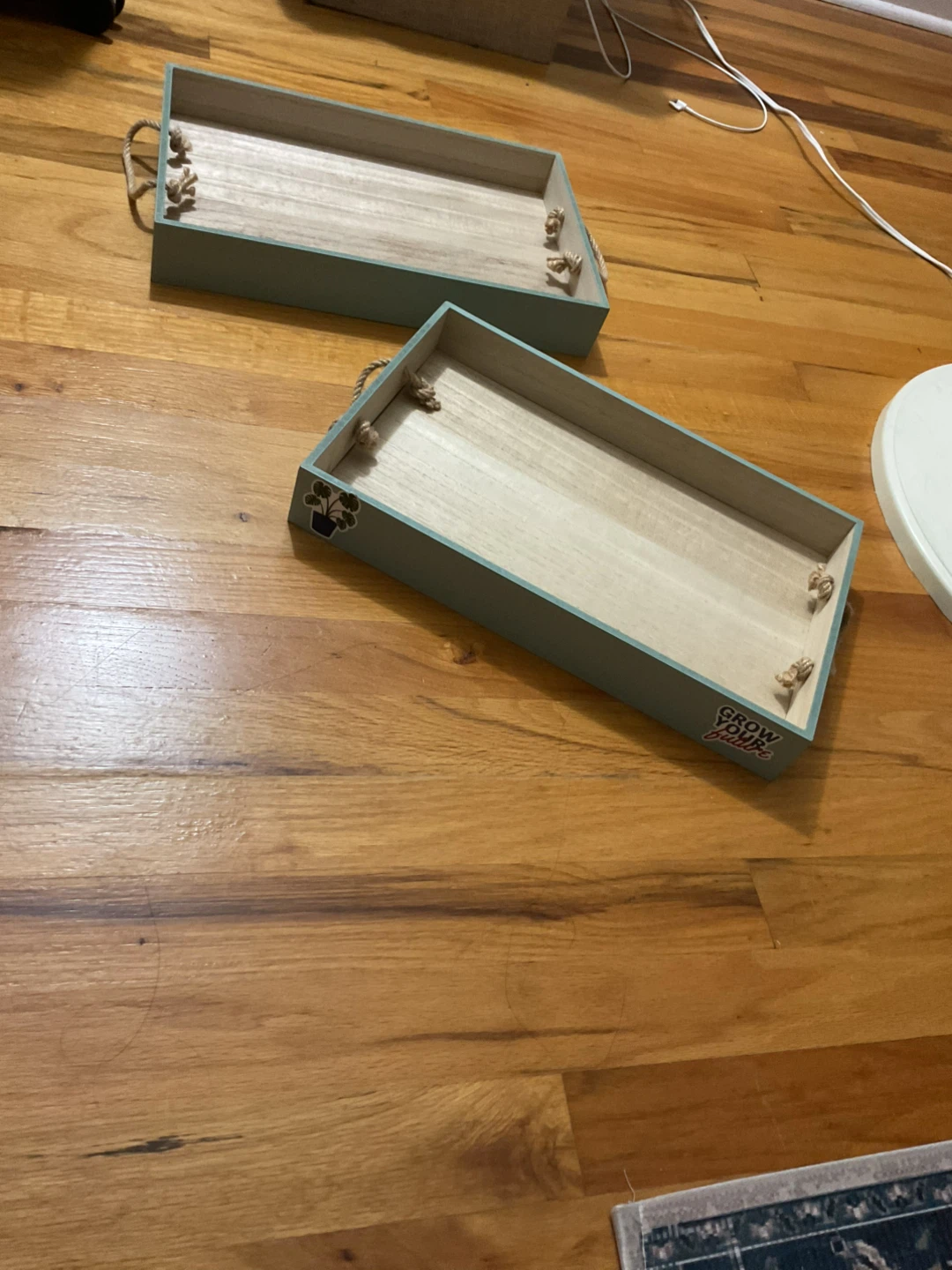 1 Decorative Wooden Tray with Rope Handles - photo 3