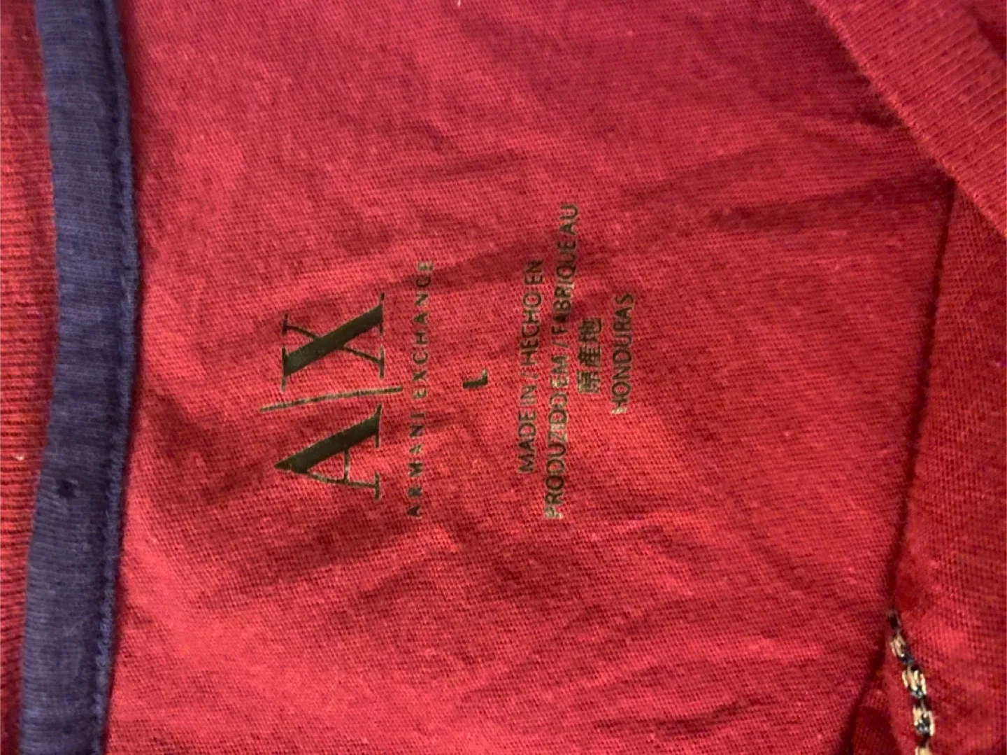 Armani Exchange burgandy-purple T-Shirt - Size L image indicator(2)