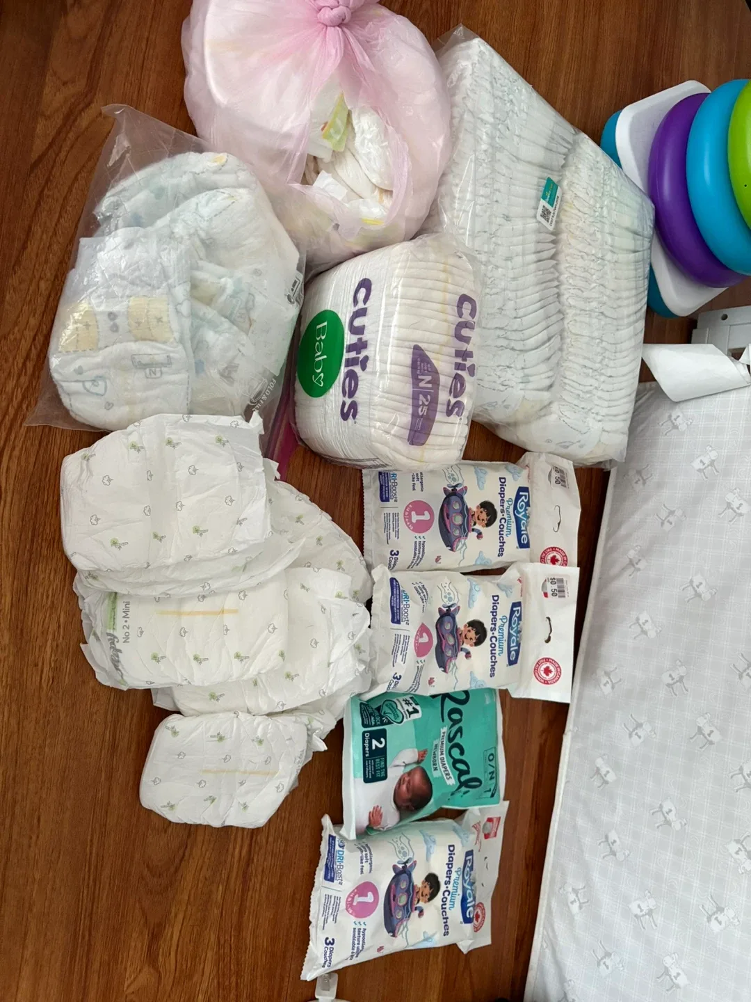180 Newborn Baby Diapers - Cuties, Rascal, Royale thumbnail