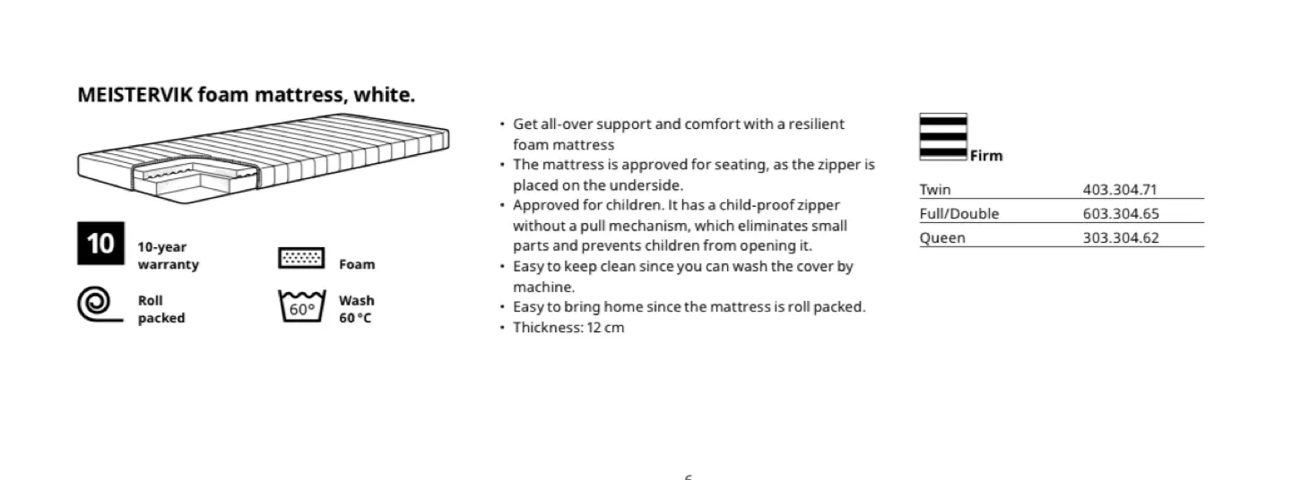 IKEA Meistervik foam mattress - double/full image indicator(5)