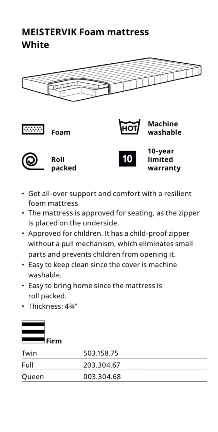IKEA Meistervik foam mattress - double/full image indicator(6)