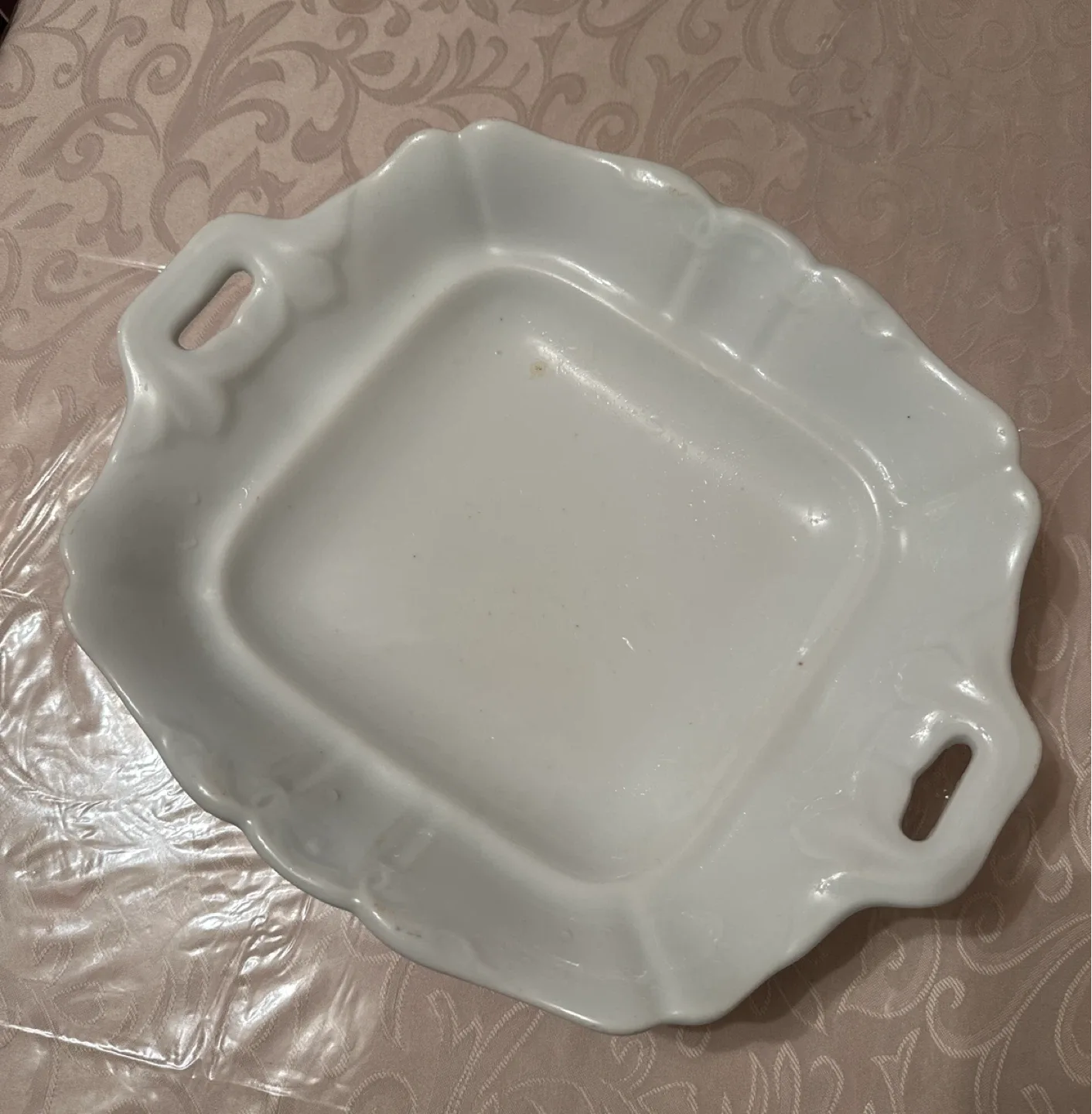Vintage White Ceramic Serving Dish thumbnail