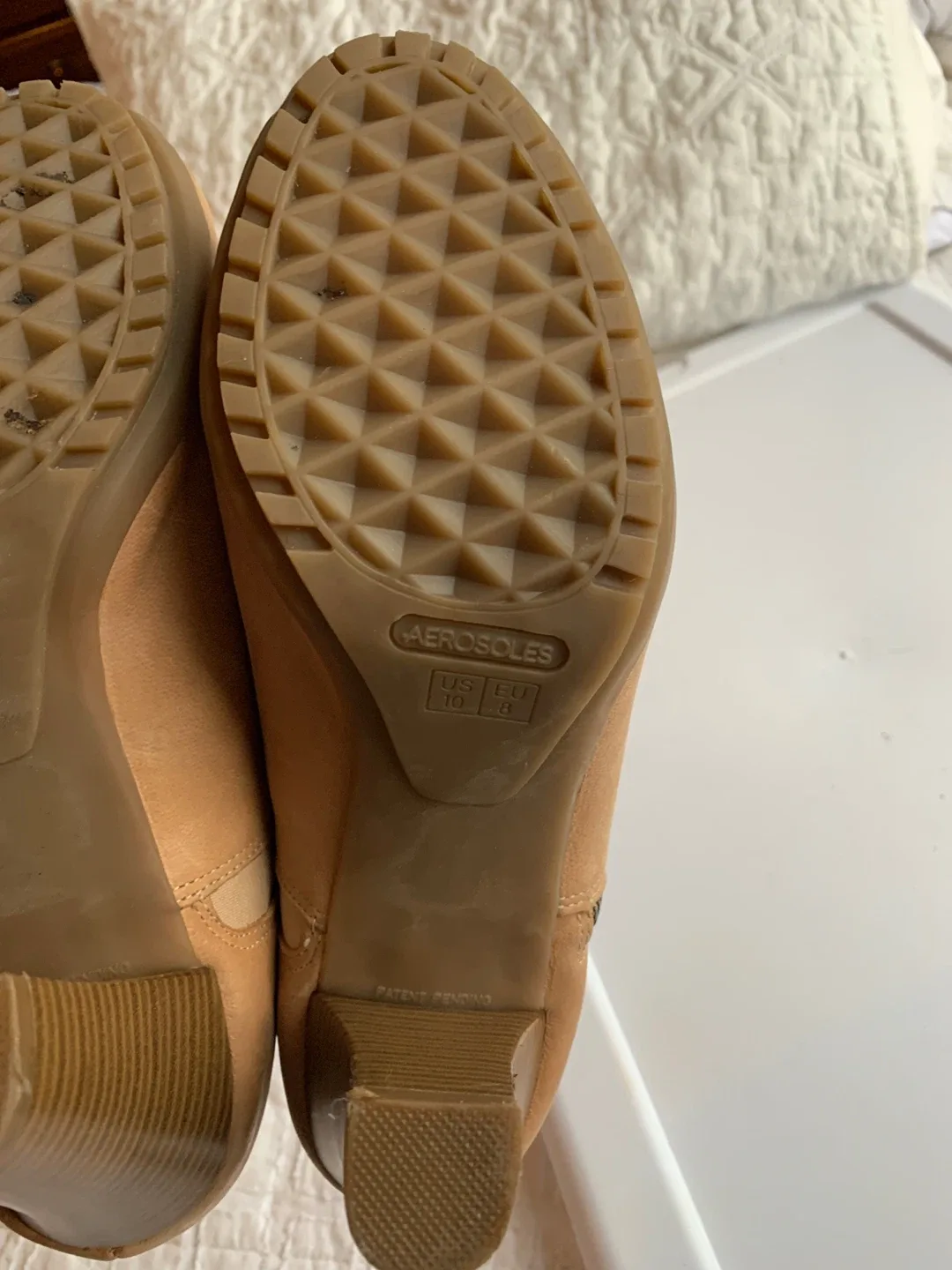 Aerosoles Tan Peep Toe Booties - US 10 image indicator(5)