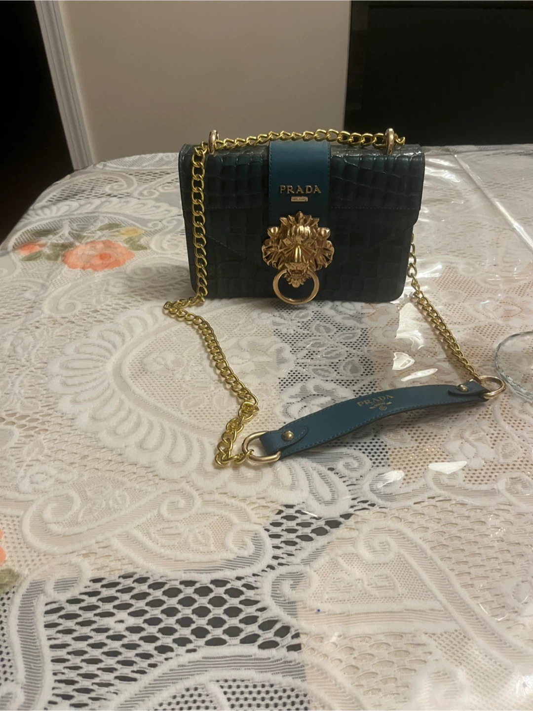 Women’s fashion Green Crocodile print Crossbody