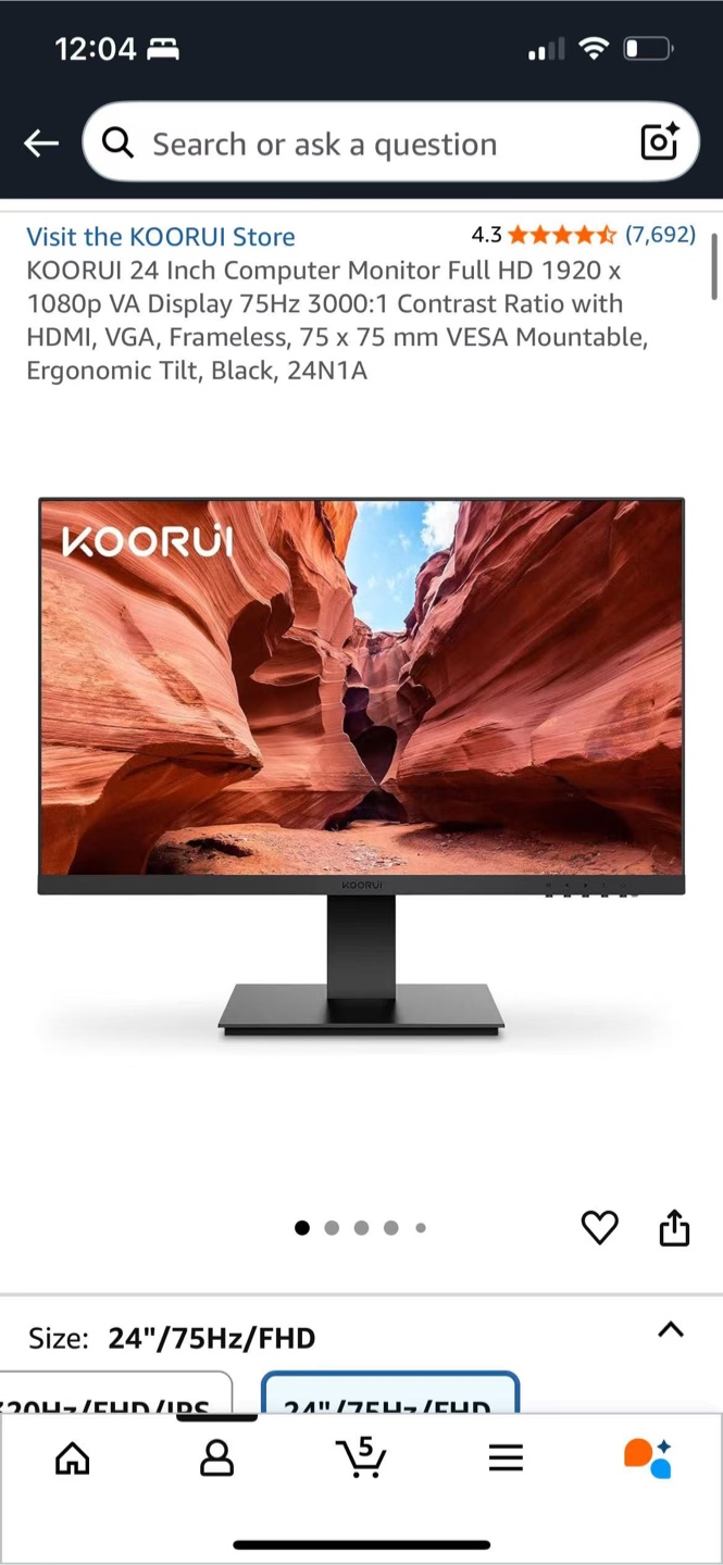 KOORUI 24 Inch Computer Monitor - Like New! - photo 3