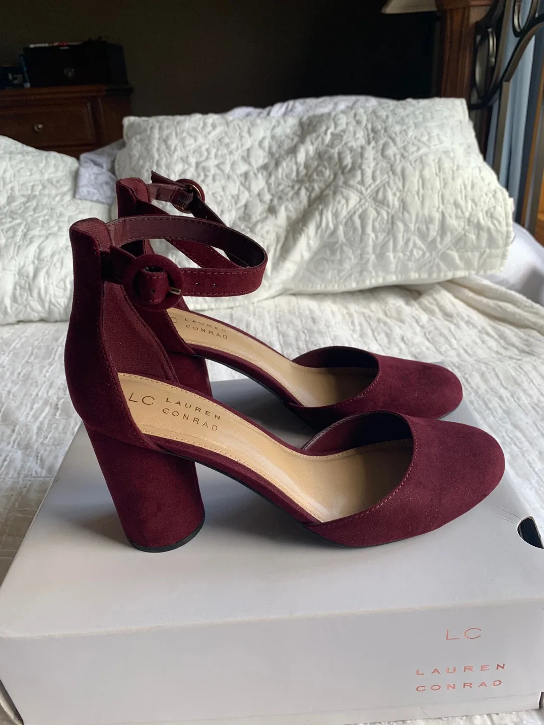 LC Lauren Conrad Burgundy Heels image indicator(2)
