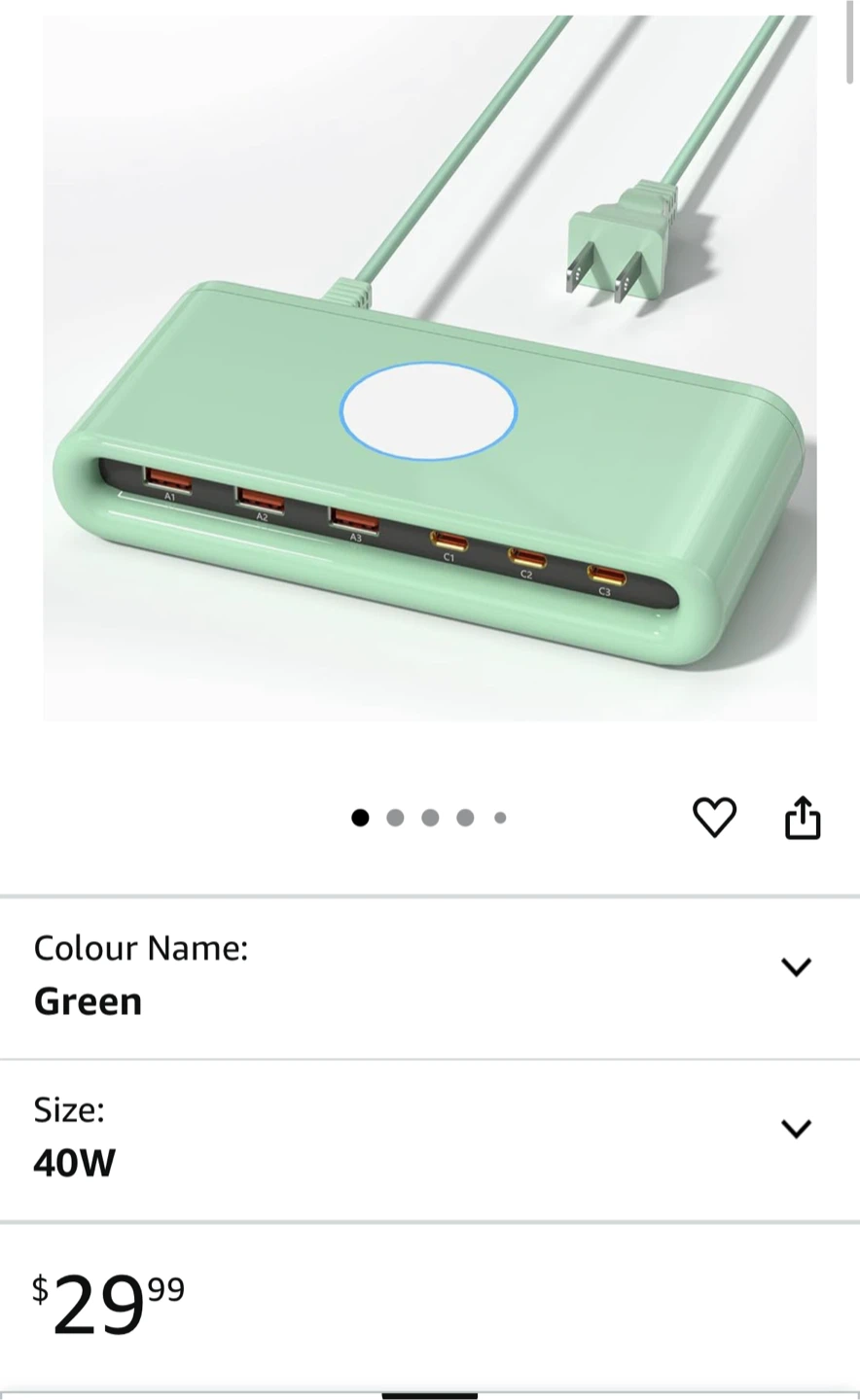 Green 40W USB Charging Station - photo 2