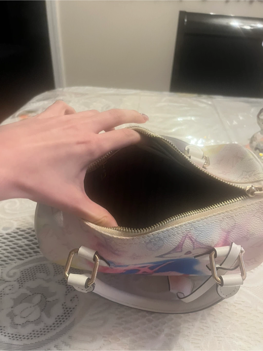 Fashion Watercolor LV speedy shape Bag - photo 2