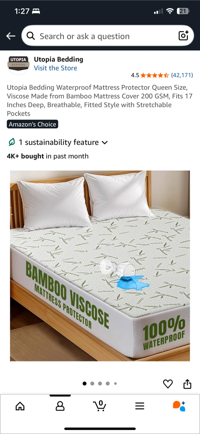 Utopia Bedding Queen Mattress Protector - Waterproof