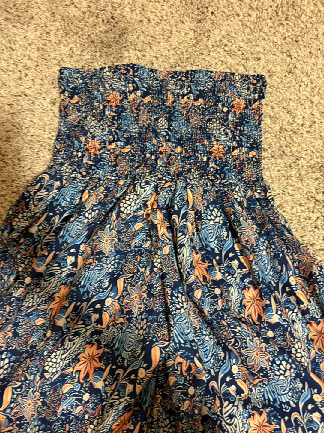 Floral Print Smocked Wide Leg Jumpsuit - photo 4