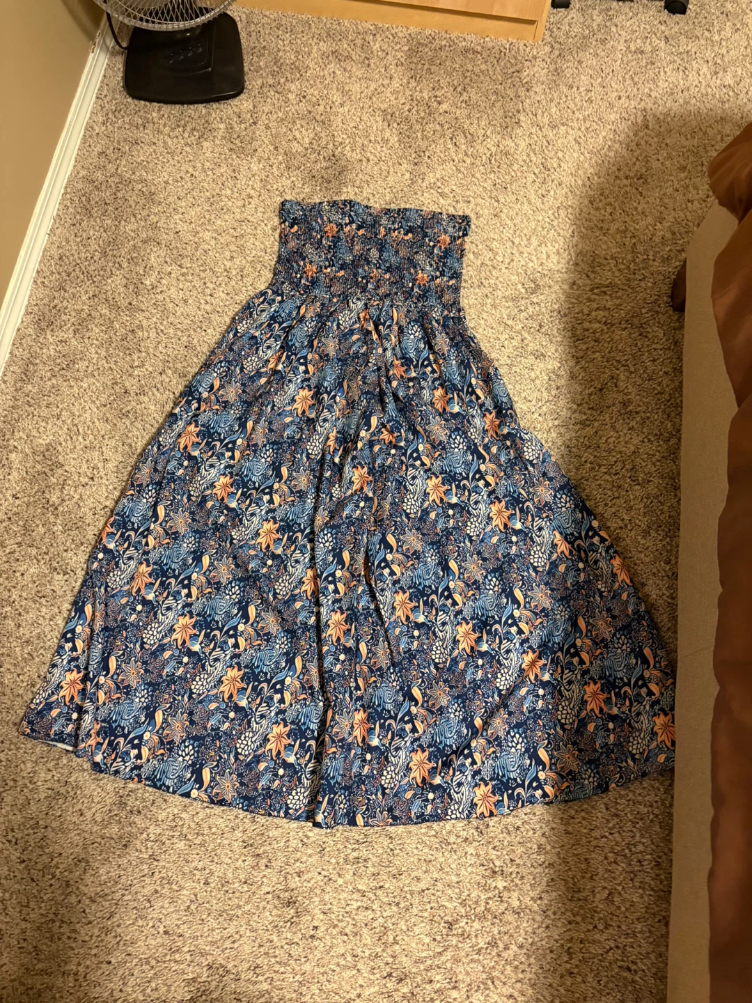 Floral Print Smocked Wide Leg Jumpsuit - photo 2