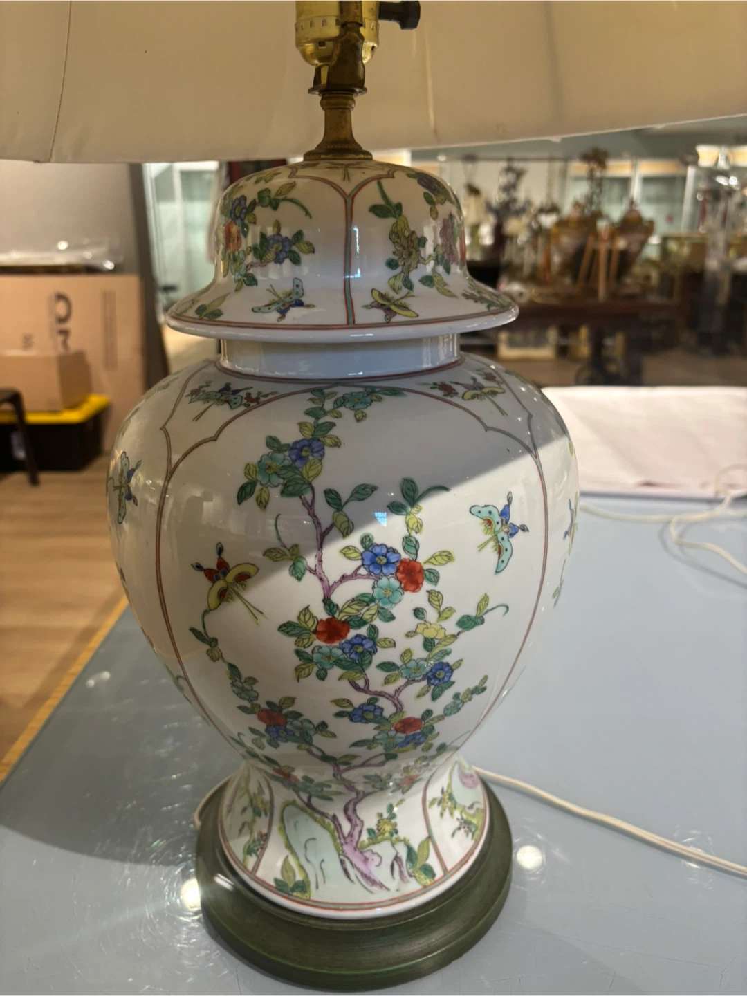 Floral Patterned porcelain Table Lamp - photo 5