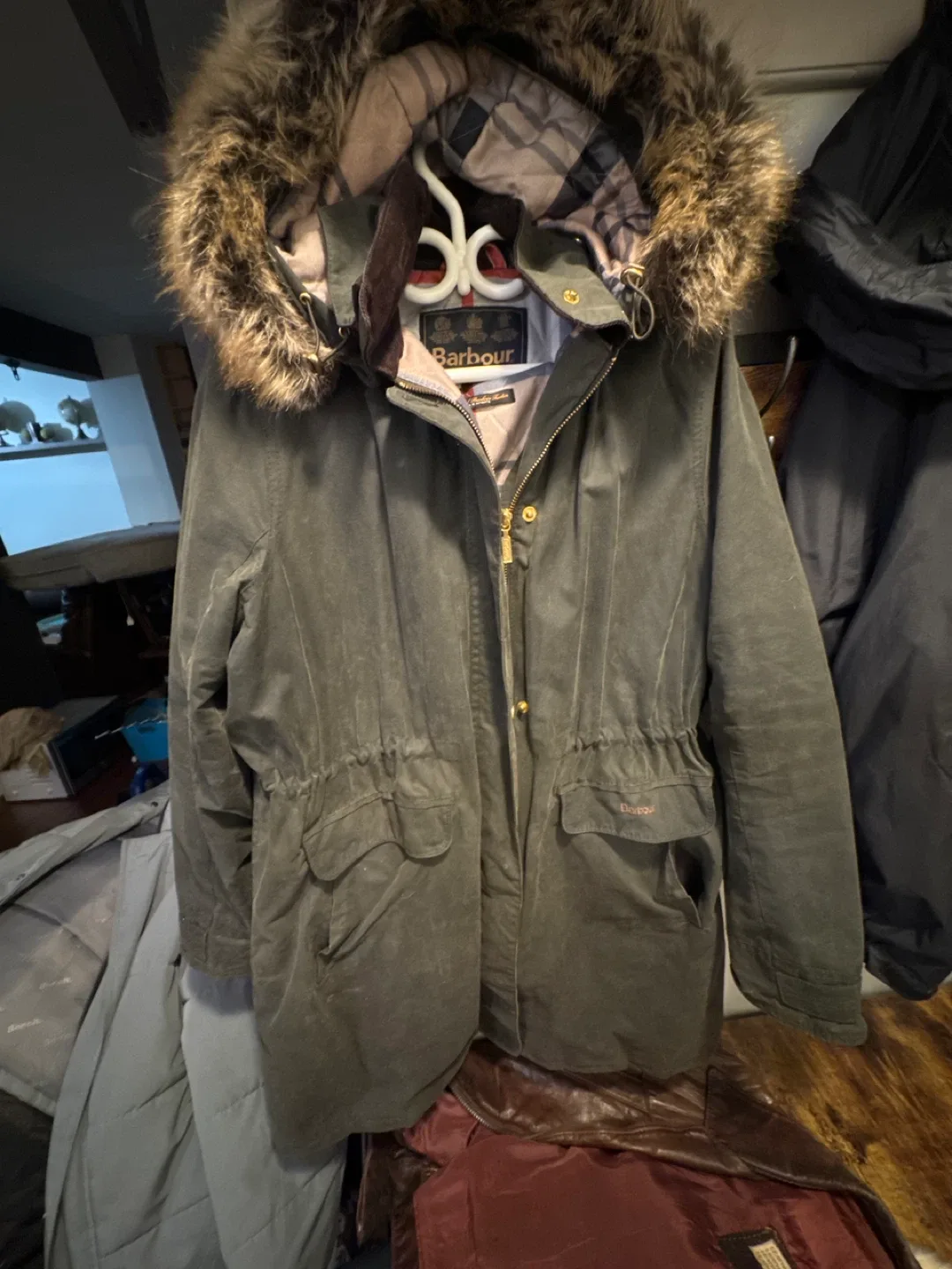 Barbour Dress Tartan Wax Jacket, Size 18 image indicator(5)