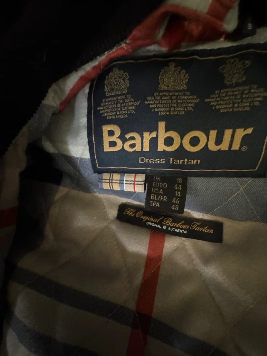 Barbour Dress Tartan Wax Jacket, Size 18 image indicator(2)