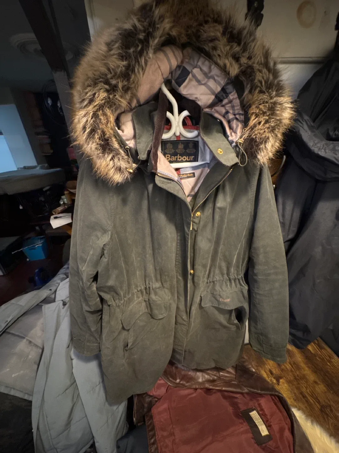 Barbour Dress Tartan Wax Jacket, Size 18 image indicator(6)