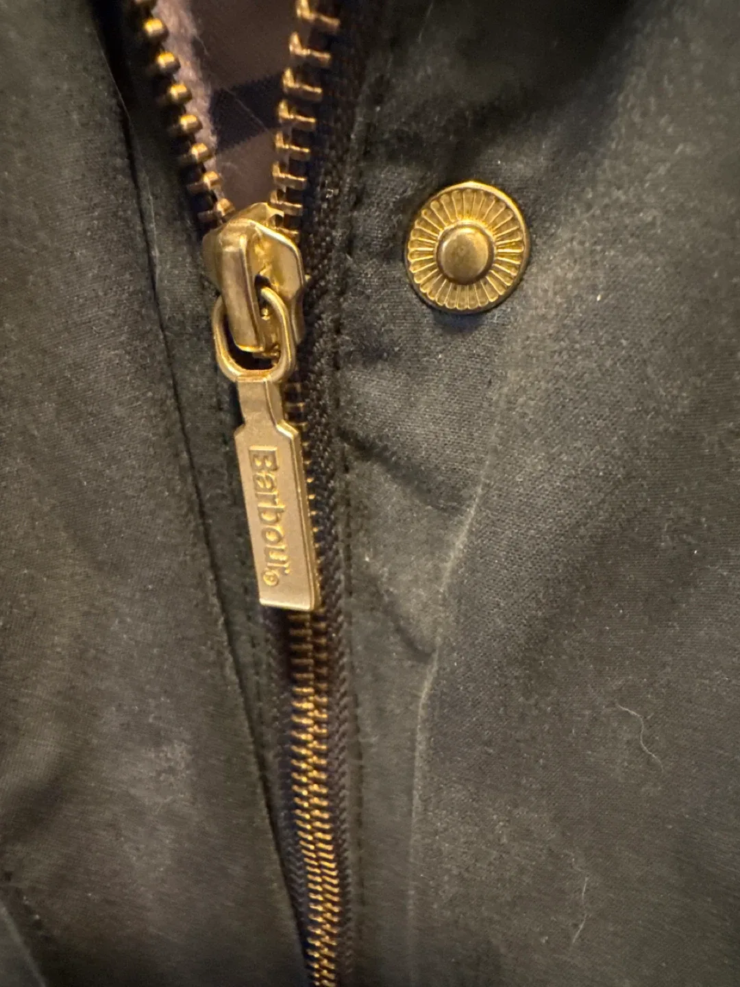 Barbour Dress Tartan Wax Jacket, Size 18 image indicator(7)