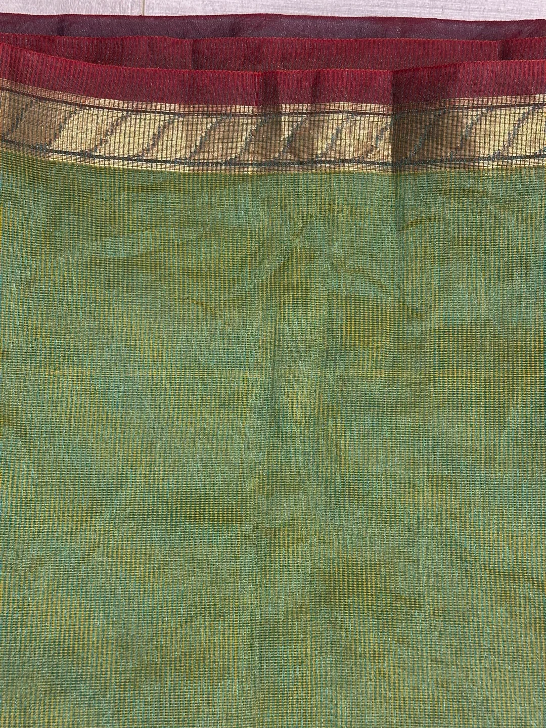 Green & Teal Saree with Gold Detail image indicator(9)