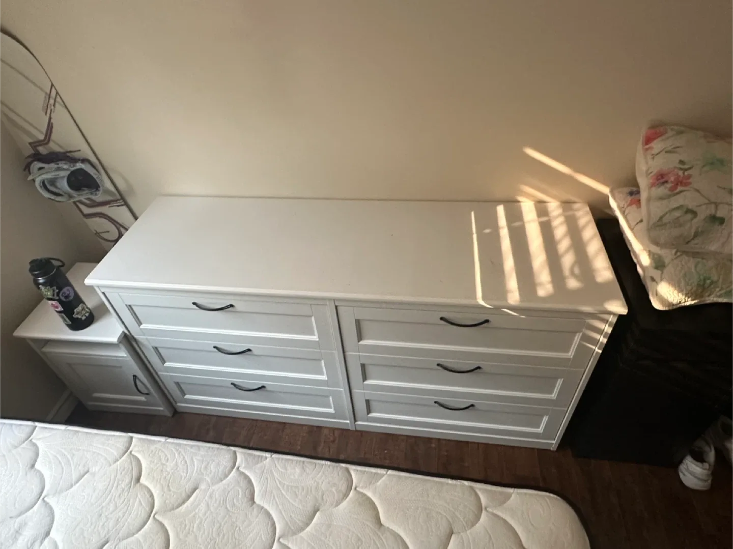 IKEA Hemnes White Dresser and Nightstand Set thumbnail