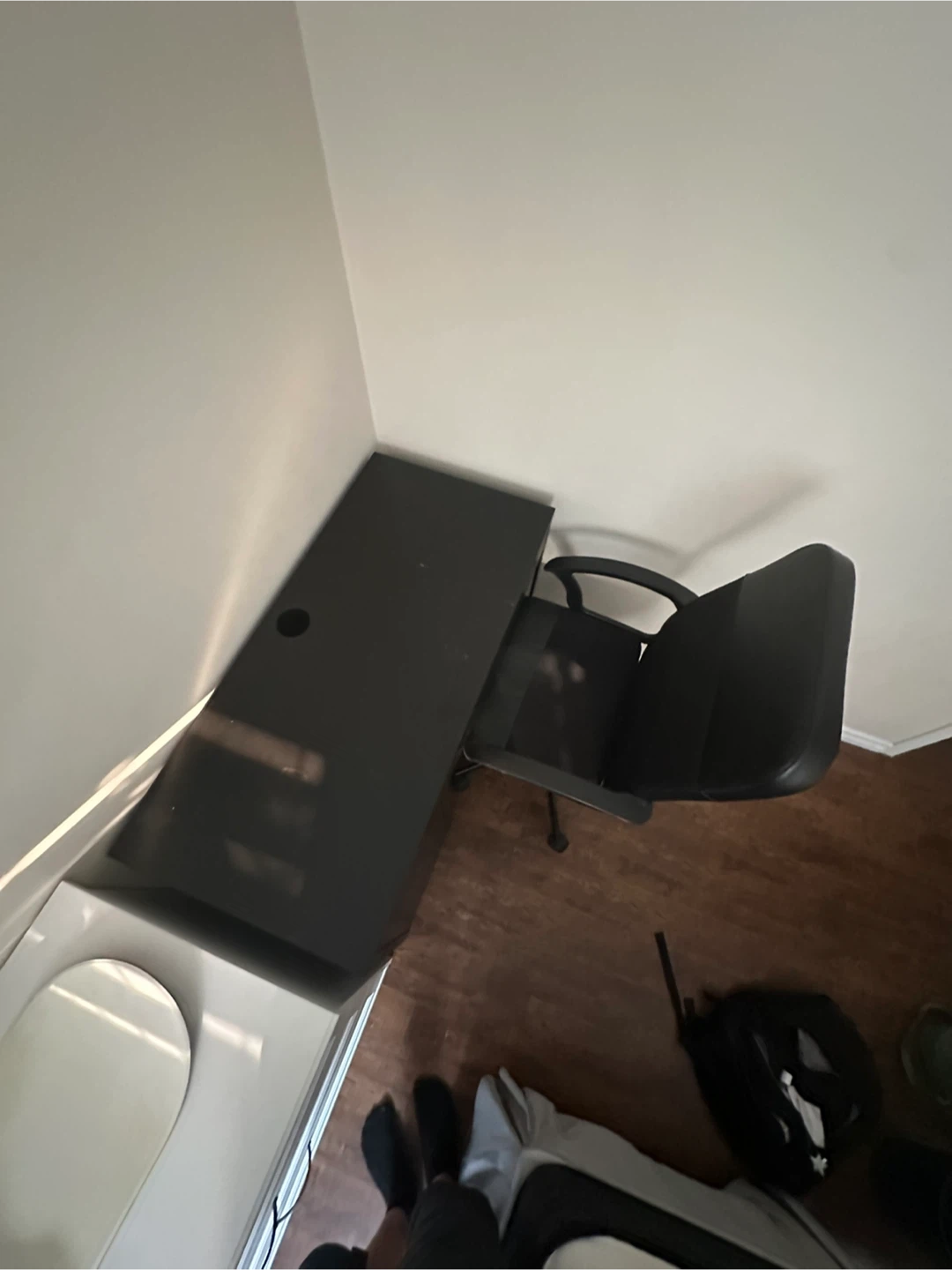 Black Desk and Office Chair Set