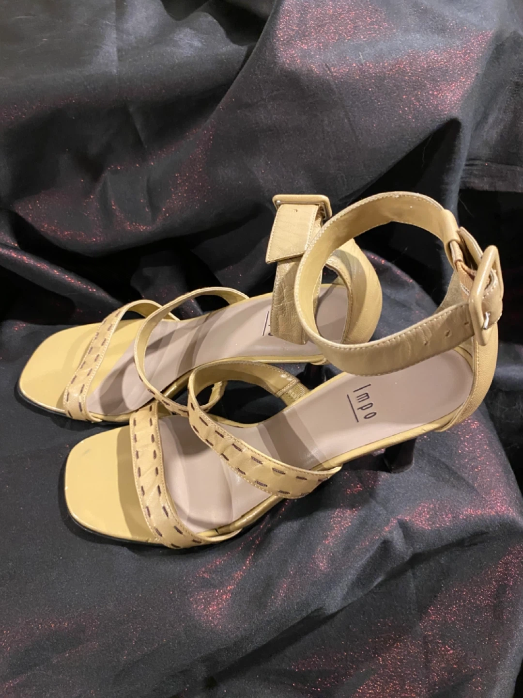 Impo Beige Leather Heeled Sandals - Size 8.5 - photo 2