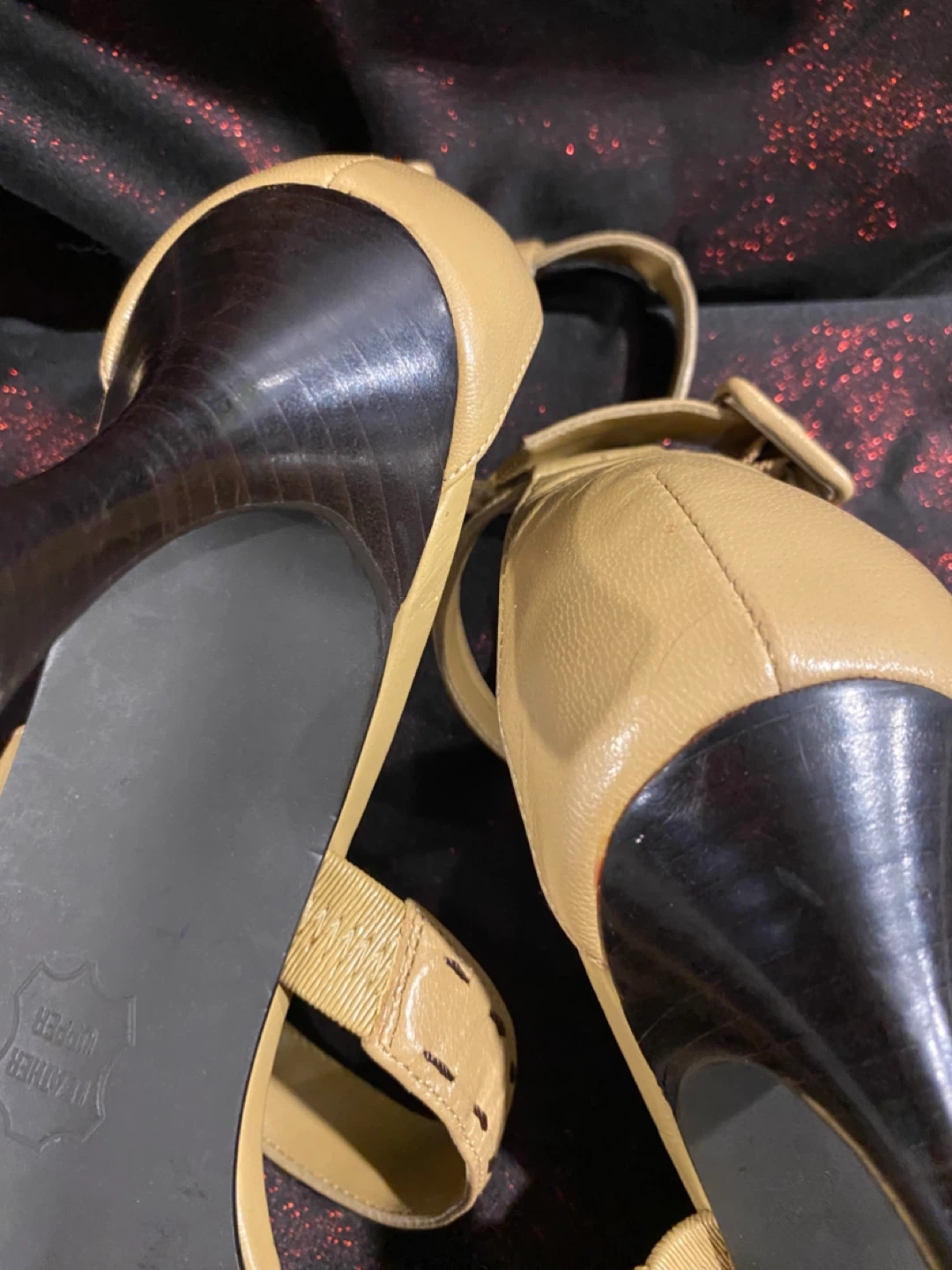 Impo Beige Leather Heeled Sandals - Size 8.5 - photo 5