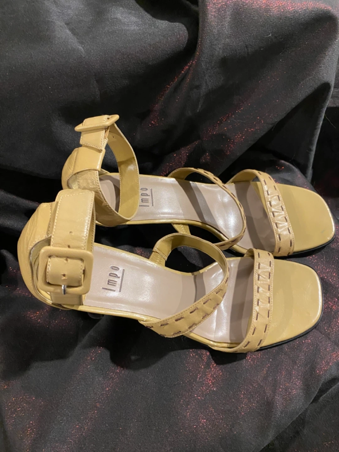Impo Beige Leather Heeled Sandals - Size 8.5 - photo 3