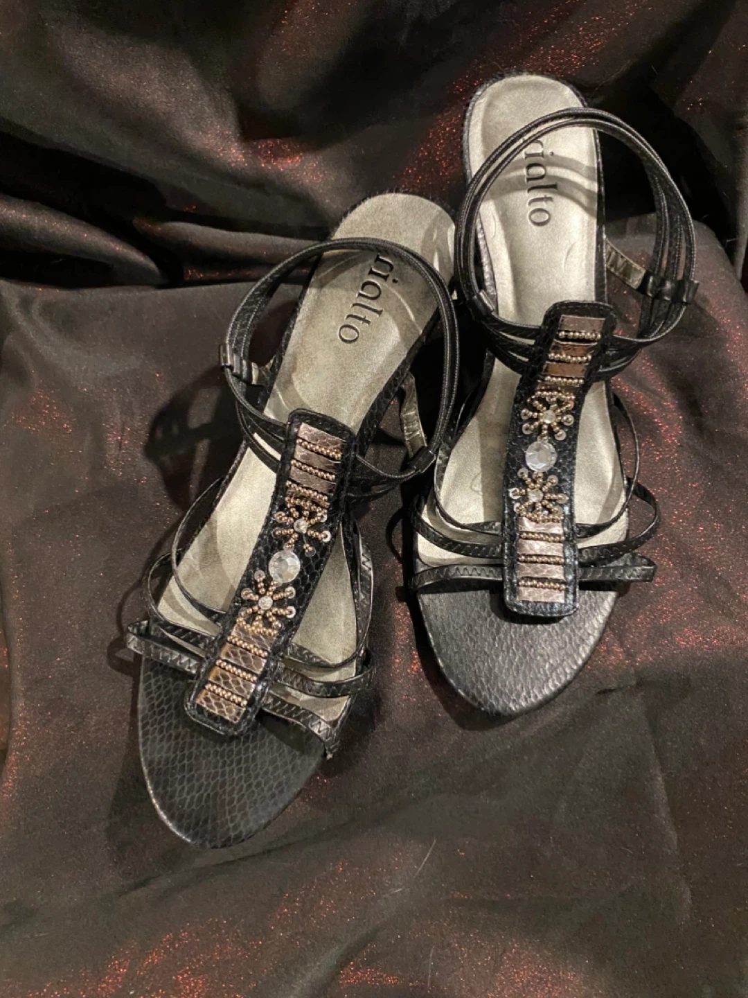 Rialto Black Embellished Heels
