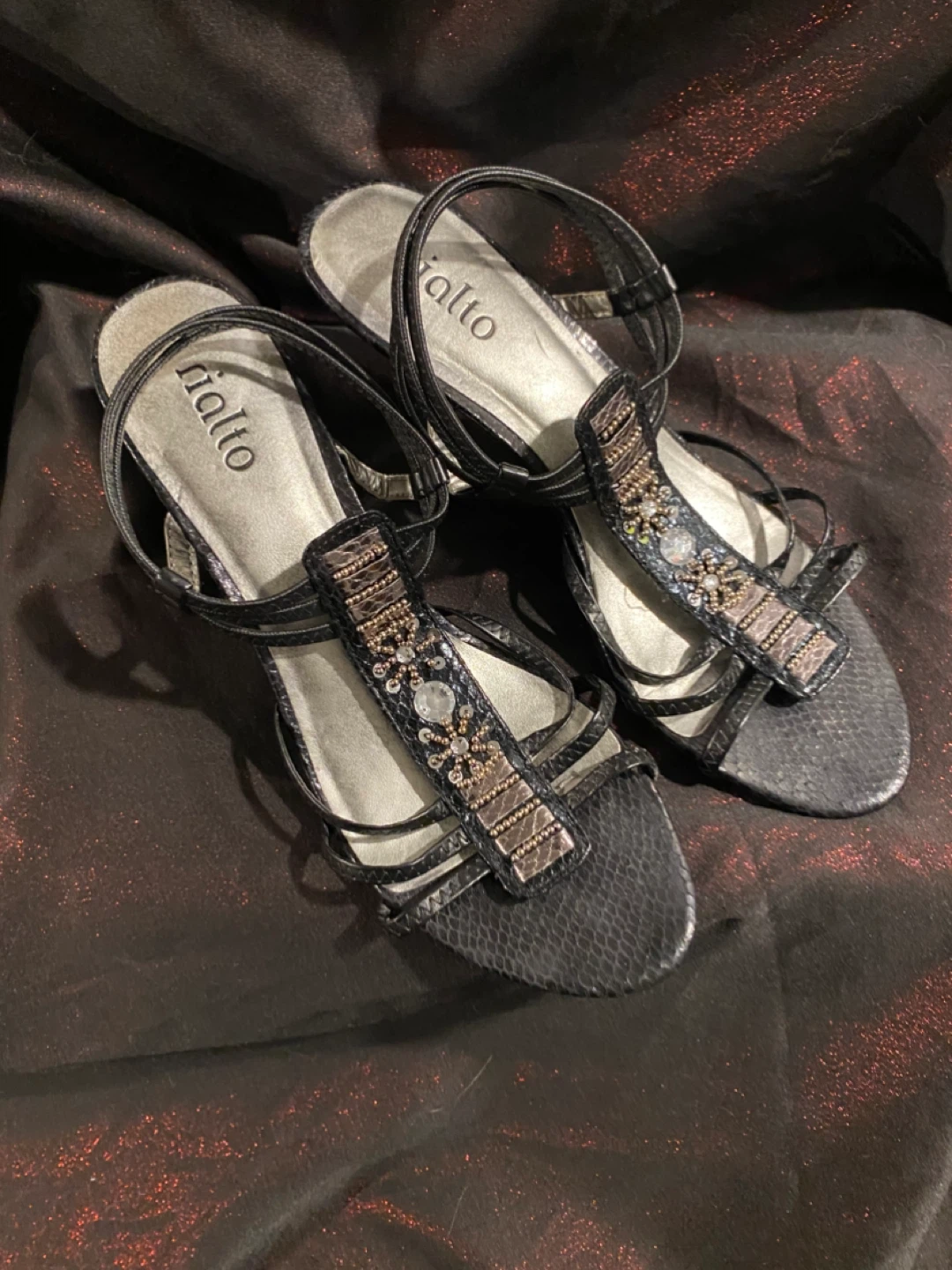 Rialto Black Embellished Heels - photo 2