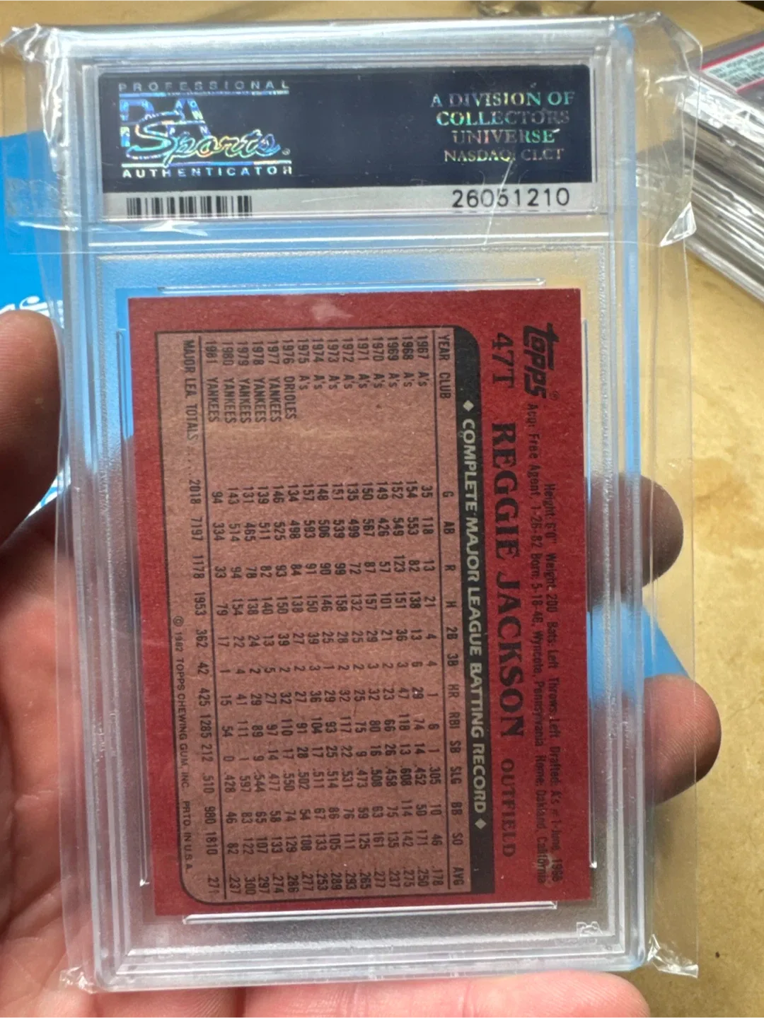 1982 Topps Traded Reggie Jackson Baseball Card PSA 7 image indicator(2)