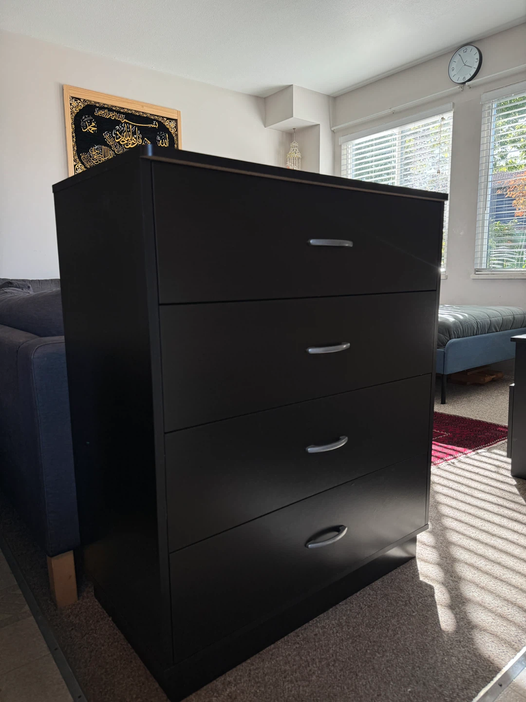 Black 4-Drawer Dresser - photo 2