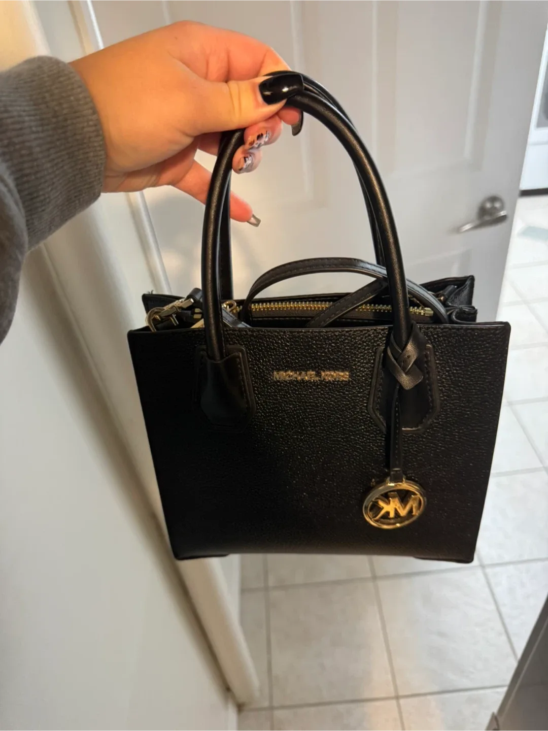 Michael Kors Black Leather Handbag thumbnail