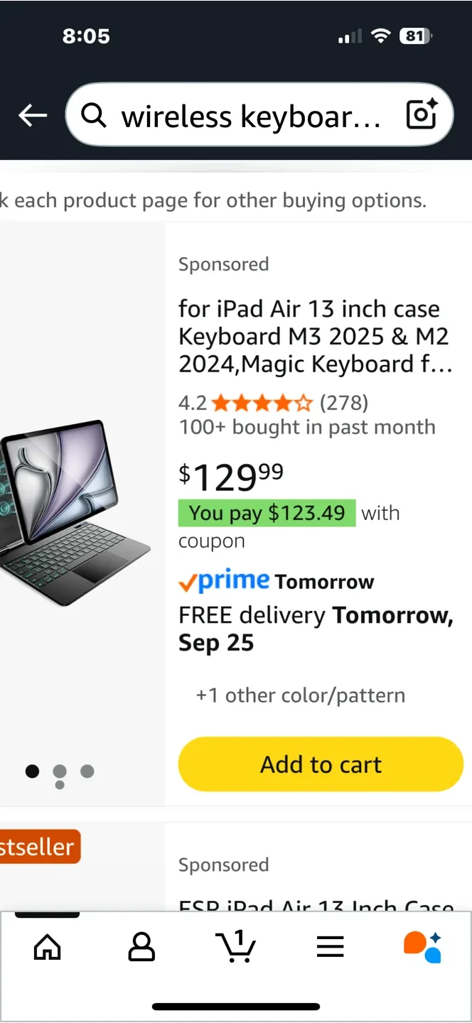 iPad Air13/Pro 12.9 Magic Keyboard Case - Black thumbnail