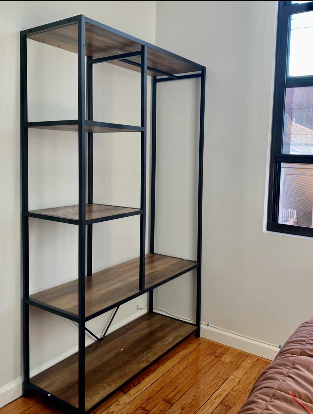 Black Metal & Wood Closet