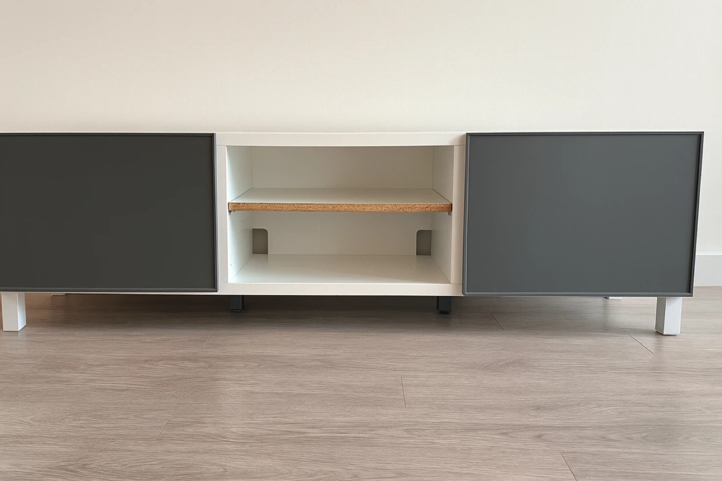 White & Grey TV Stand