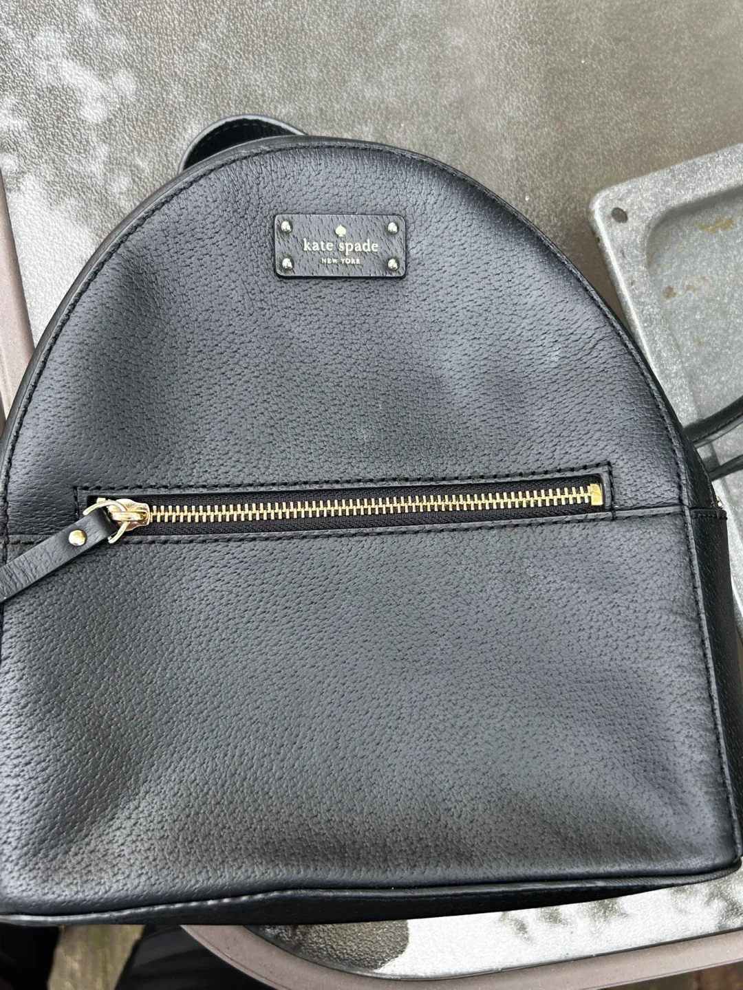 Kate Spade Black Leather Backpack thumbnail