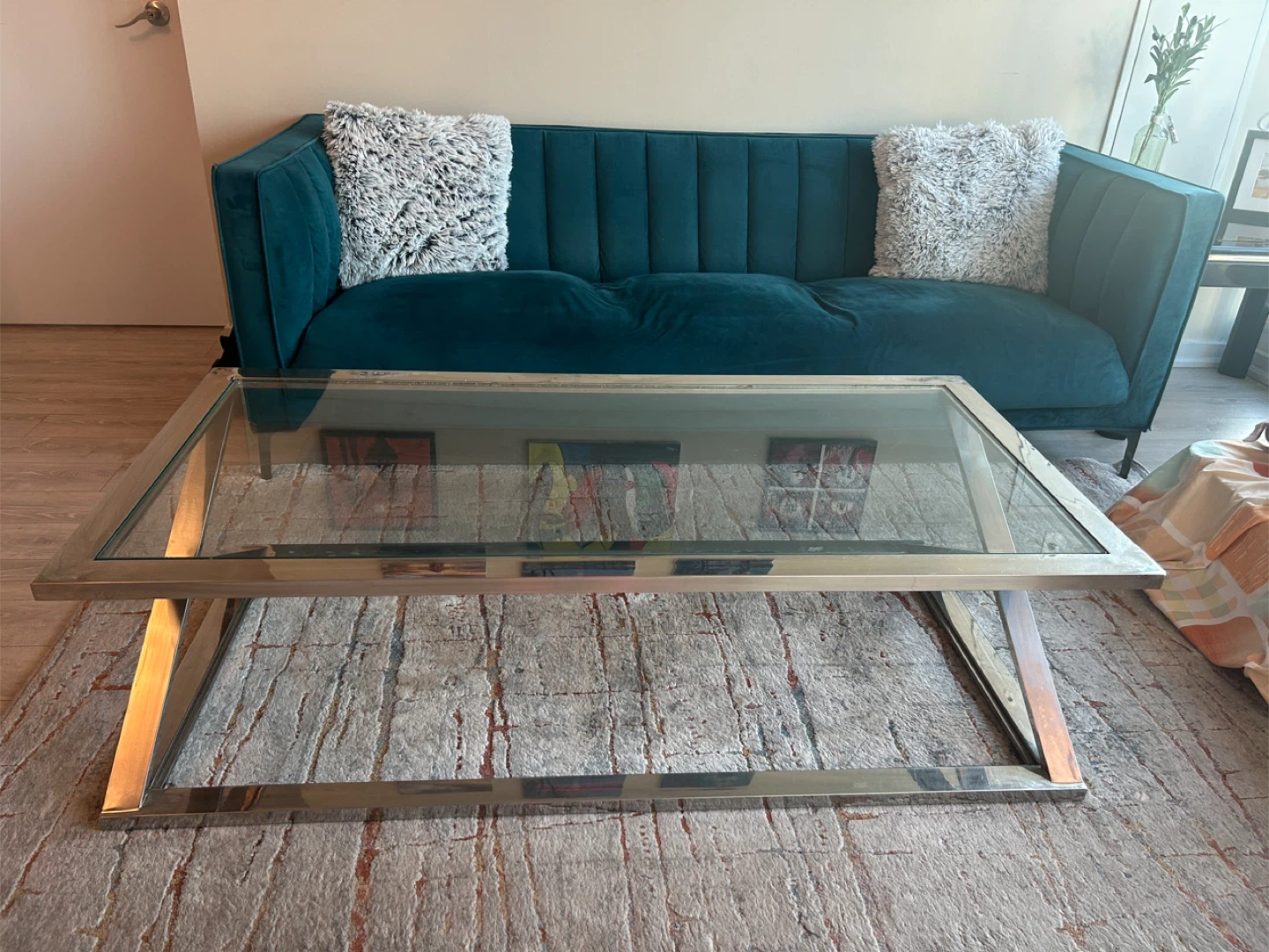 Glass & Metal Coffee Table - photo 2